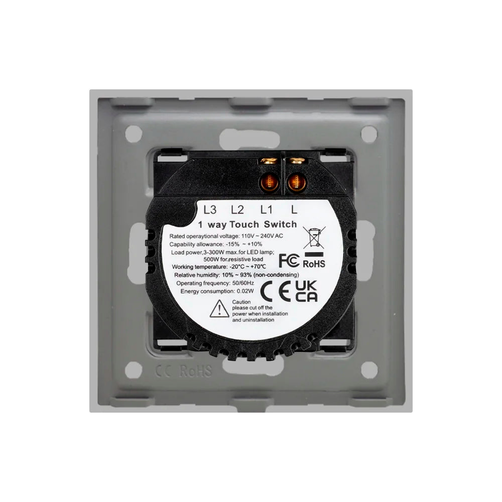 Intrerupator Simplu cu Touch din Sticla LUXION, 500W