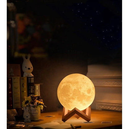 Lampa de veghe luna 3D Moon Light, lumina LED alb cald